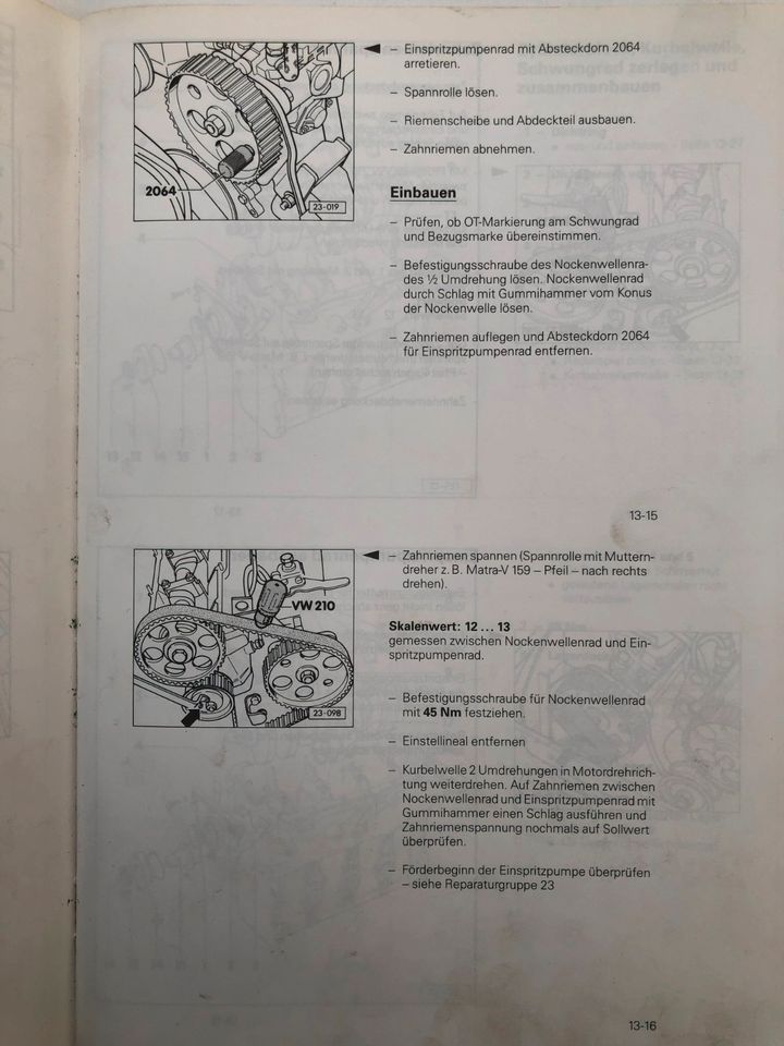 Reparaturleitfäden Passat B2/32b 1981-88 (CR+CY+JK) 1,6ltr. Diese in Wallmerod