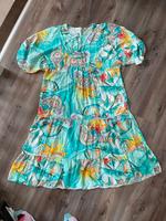 Kleid Musselin bunt Blumen Paisley türkis gelb 44 Sachsen - Kesselsdorf Vorschau