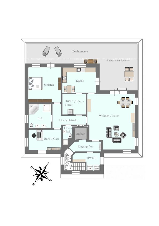 Exkl. Penthouse-Wohnung mit teilweise überdachter Dachterrasse u. Garage in Wiefelstede / ruh. Lage in Wiefelstede