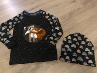 Pullover 110 Mütze Handmade Jersey Waschbär Fuchs Regenbogen Sachsen - Großenhain Vorschau