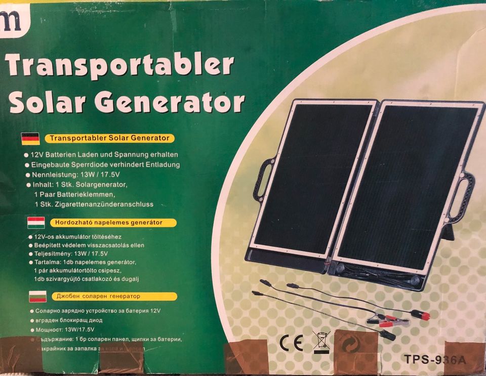 Transportabler Solar Generator / Wohnwagen - Auto - Boot in Durchhausen