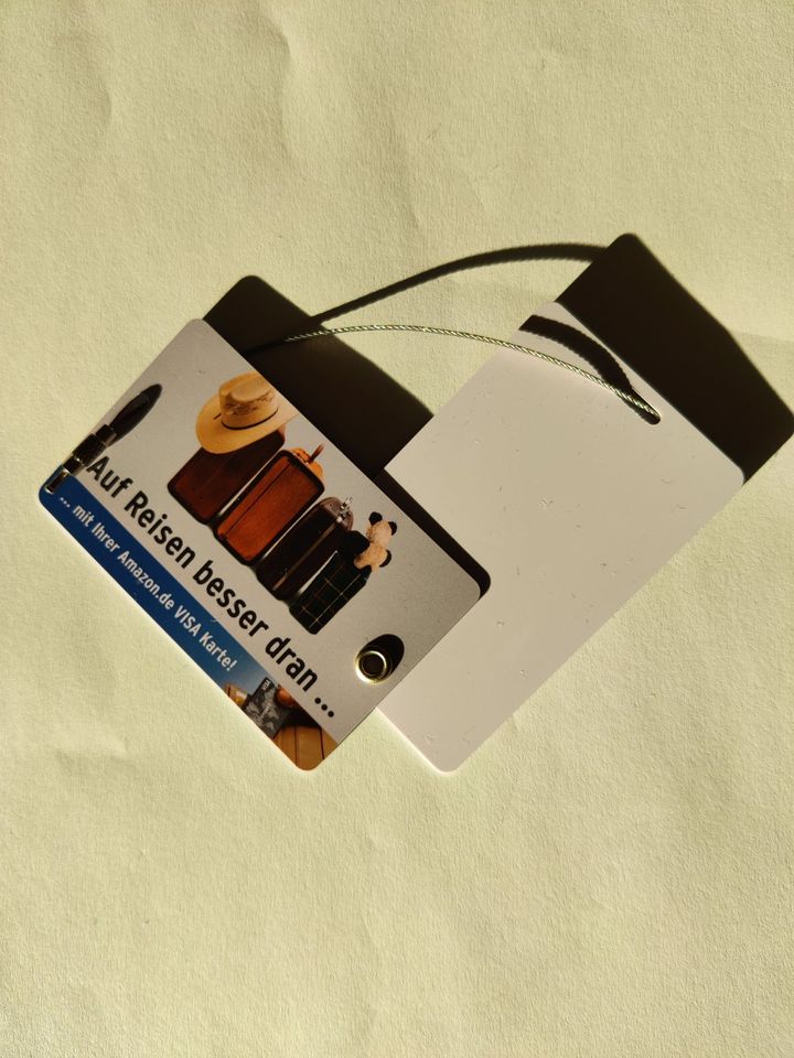 Kofferanhänger/Adressanhänger Amazon.de Visa Karte Werbeartikel in Nünchritz
