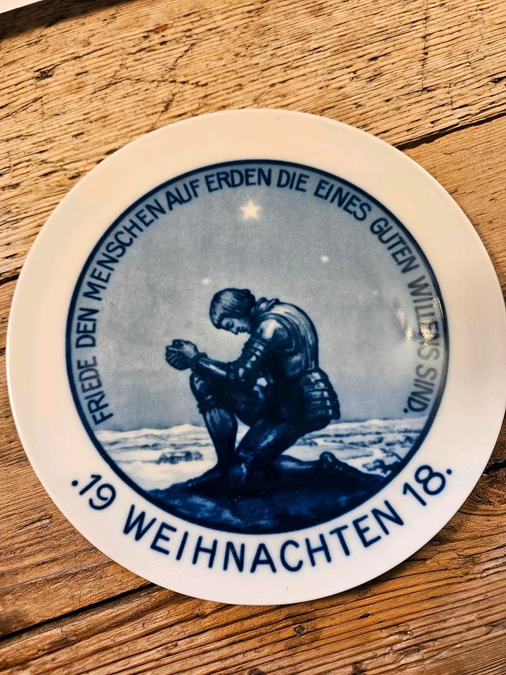 Weihnachten 1918 Wand Teller Rosenthal Allach etc 1. WK in Breitenbrunn