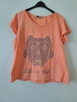 Orangefarbenes T-Shirt mit Eule "Life's a hoot", Gr. 40/42 Berlin - Köpenick Vorschau