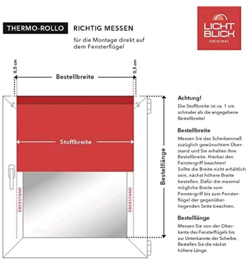 Lichtblick Thermo-Rollo, 80 cm x 220 cm ohne Bohren  isolierend in Lüdenscheid