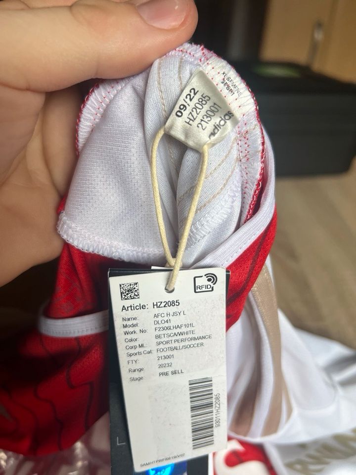 adidas FC Arsenal London langarm Trikot Home 2023/2024 Rot Weis in Büren