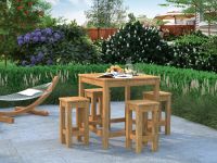 5-teiliges Barhocker-Set Sitzgruppe Garten Holz Gartenmöbel Gartengarnitur Holzgarnitur braun massiv Sitzbank Tisch Barset Barmöbelset 3011068 Westerwaldkreis - Hahn am See Vorschau