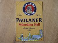 PAULANER Münchner Hell aus München – Blechschild – Werbeschild Nordrhein-Westfalen - Leverkusen Vorschau