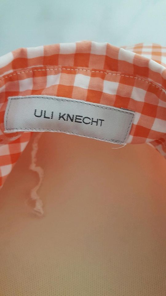 ULI KNECHT karierte Bluse Gr. M orange weiß in München