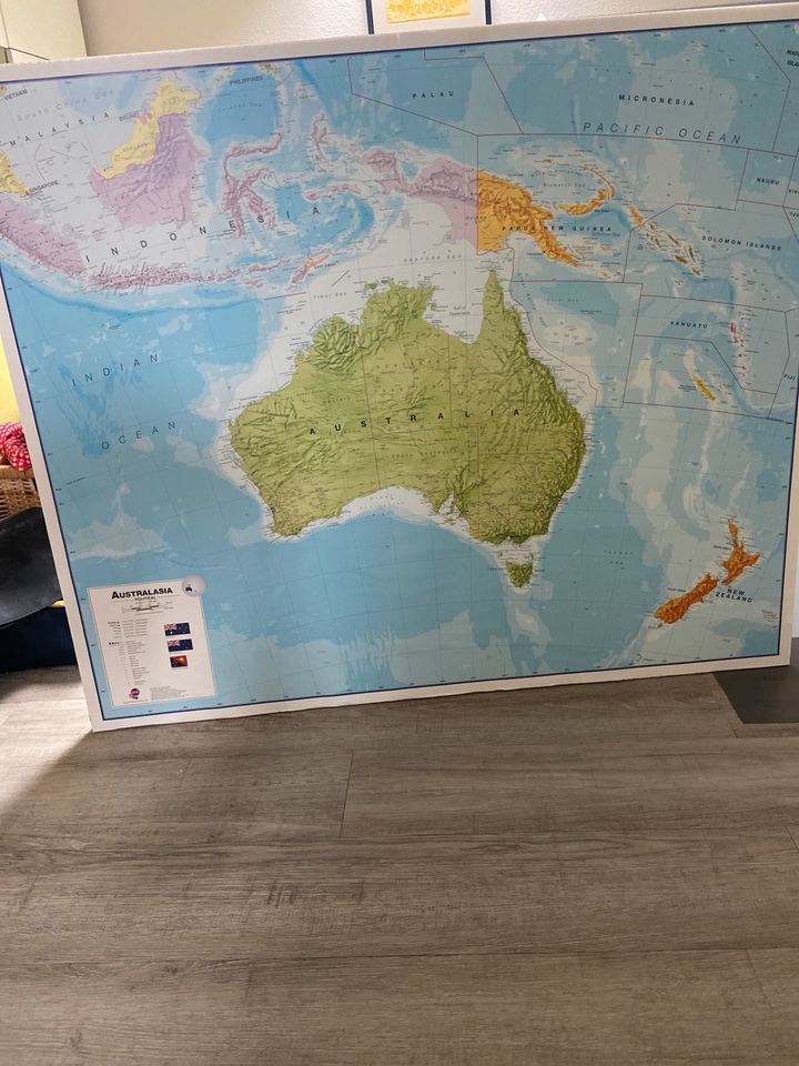 Karte/Poster AUSTRALASIA Australien, Neuseeland u Indonesien. in Flensburg