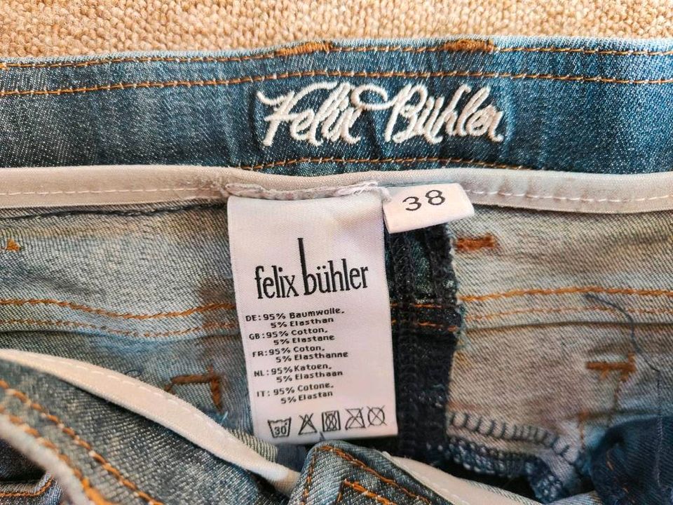 Reithose Leder Vollbesatz Jeanslook Größe 38 Felix Bühler in Sinzing