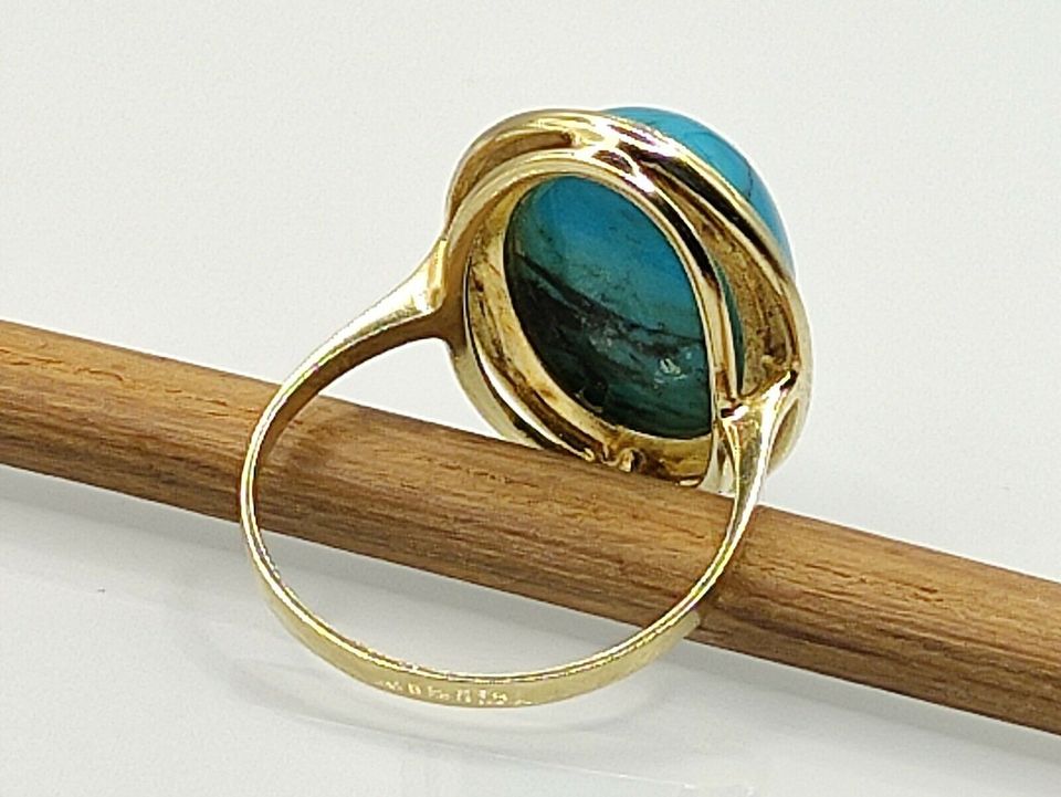 Antiker schöner Türkis Ring in 585 Gold 14 k 55 in Reinstorf