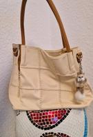Große Tasche Shopper Handtasche creme beige braun Leder +Anhänger Nordrhein-Westfalen - Frechen Vorschau