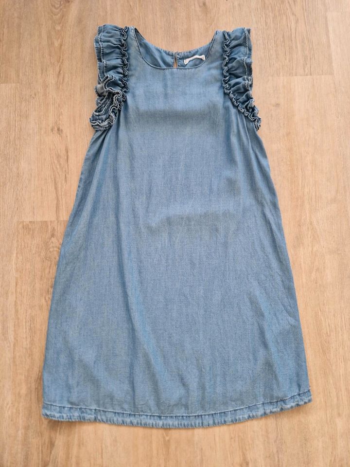 MNG Jeanskleid 38 Rüschen hellblau Sommer Mango Kleid in Bergisch Gladbach