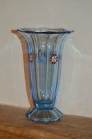 niedliche Pressglas Vase * Blauglas handgemaltes Dekor * alt TOP Dresden - Cossebaude Vorschau