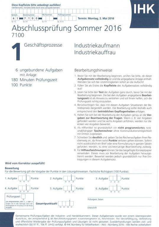 Abschlussprüfungen Industriekaufmann 2002-2021 inkl. Lösungen PDF in Lage