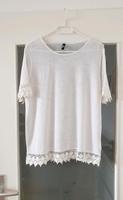 WEIßES STRICK OBERTEIL MIT HÄKEL SPITZE KURZARM T-SHIRT BLUSE S Hessen - Offenbach Vorschau