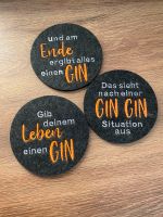 Glas Untersetzer aus Filz, bestickt, handgemacht, Gin, Sprüche Nordrhein-Westfalen - Sundern (Sauerland) Vorschau