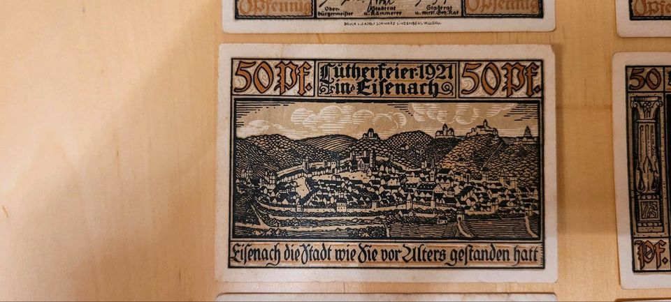 Geld Geldscheine Notgeld Eisenach Wartburg Martin Luther in Erfurt