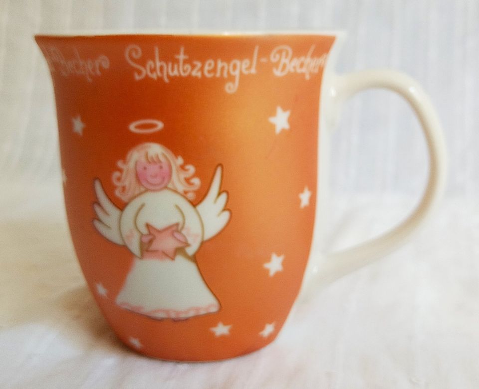 SCHUTZENGEL-BECHER Tasse ENGEL MUG kupfermetallic PORZELLAN NEU in München