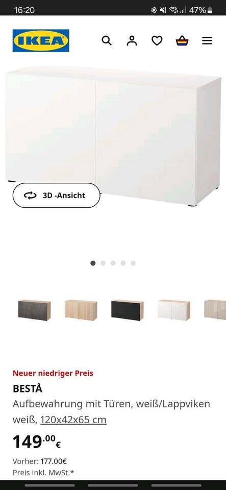 Ikea Besta Kommode weiß 120x103x39,5 in Kernstadt Nord