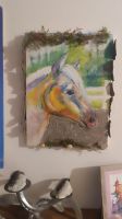 Pferdekopf auf Leinwand mit Naturmaterialien / Malerei Kr. Dachau - Dachau Vorschau