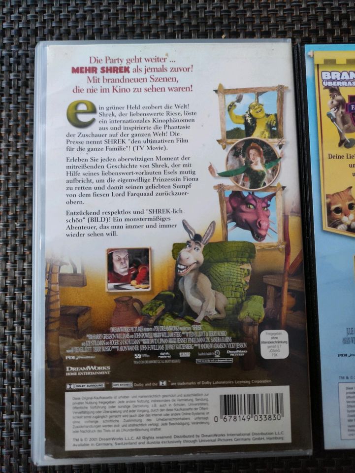 Shrek 1,2 Kinder VHS Videokassetten auch Tausch in Baden-Baden