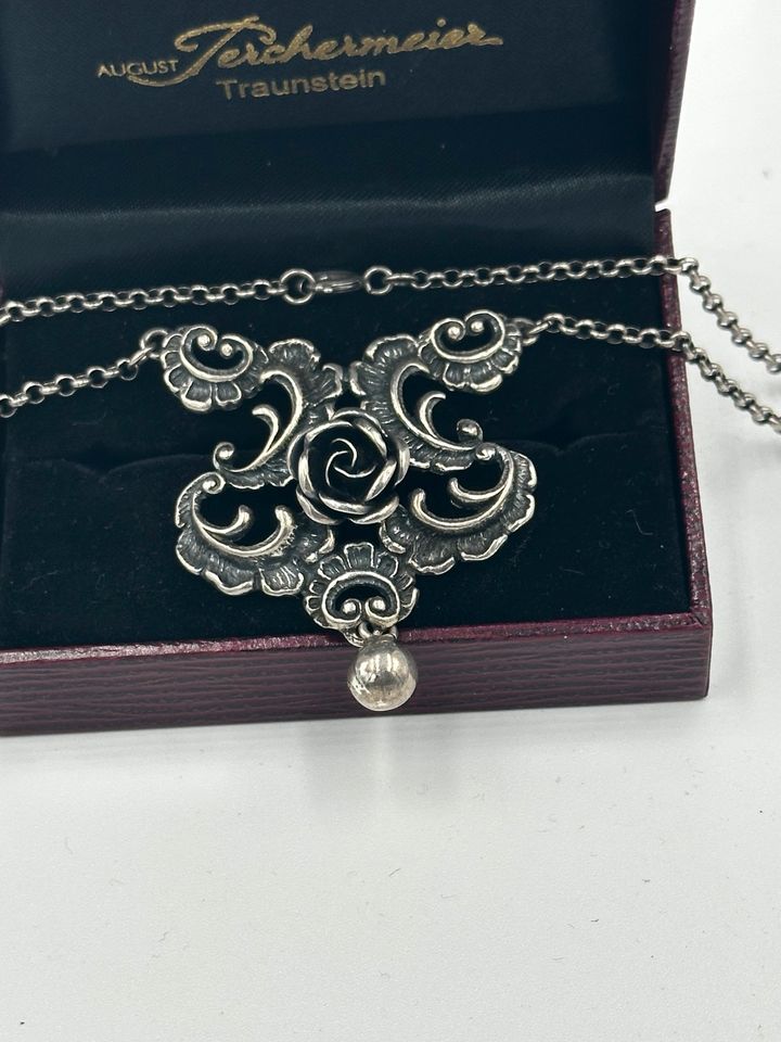 Vintage Trachten Collier Rosen Motiv Silber 925 in Berlin