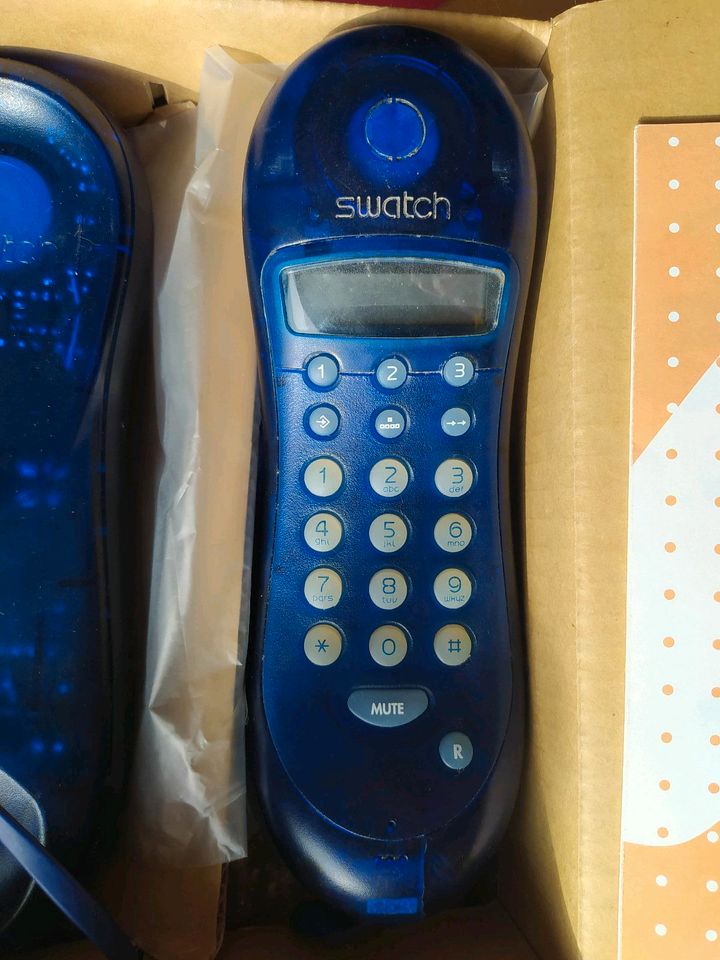 Retro/Kult - Swatch TwinPhone Telefon in blau in Lotte