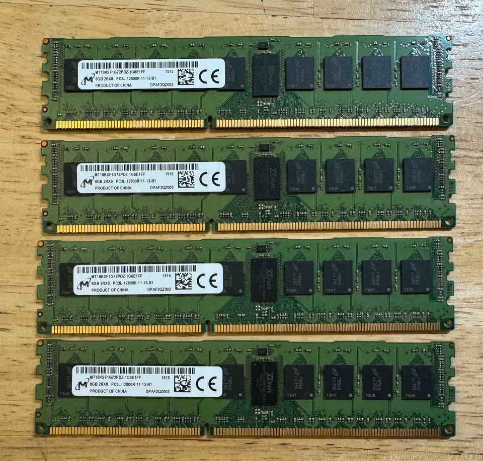 32GB = 4x 8GB Micron DDR3 RAM PC3L-12800R 2Rx8 ECC MT18KSF1G72PDZ in Berlin