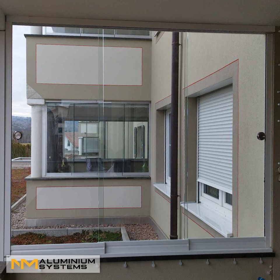 Glasschiebewand Aluminium Glaswand Glasschiebetür Glas 6 x 2,2 m in Nauheim