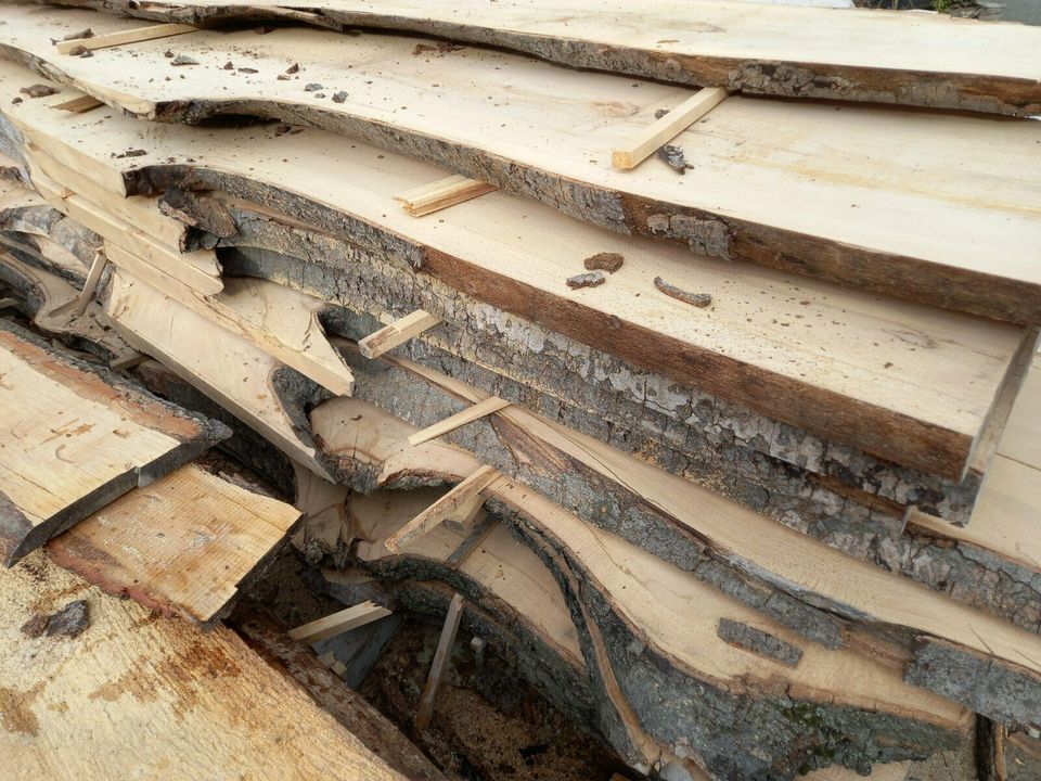 Unbesäumte Bretter, Buche, Holz, Pfosten in Nerchau