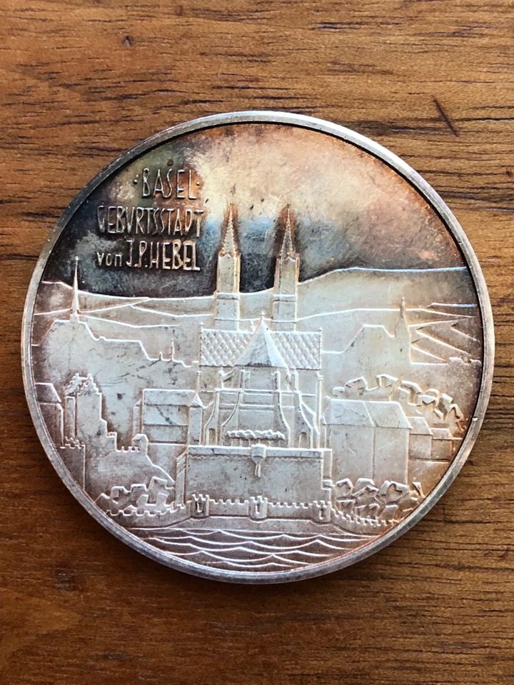 Silbermedaille Basel Geburtsstadt von J. P. Hebel in Weisenheim am Sand