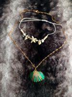 Halskette goldfarben mit grüner  Muschel+ Muschelarmband Hessen - Maintal Vorschau