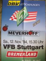 Ankündigungsplakat Werder Bremen - VfB Stuttgart 1994 Niedersachsen - Drochtersen Vorschau