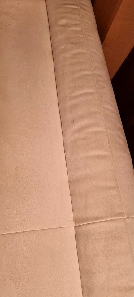 Couch 3er weiß/creme  mit Rattan in Solingen