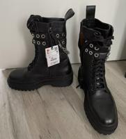 Zara Leder Stiefelette mit Ketten Damen Schwarz Größe 37 Harburg - Hamburg Fischbek Vorschau