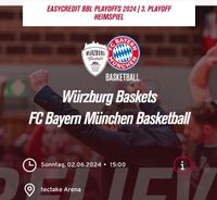 3x Ticket Würzburg Baskets vs. Bayern München Basketball Bayern - Mühlhausen Vorschau