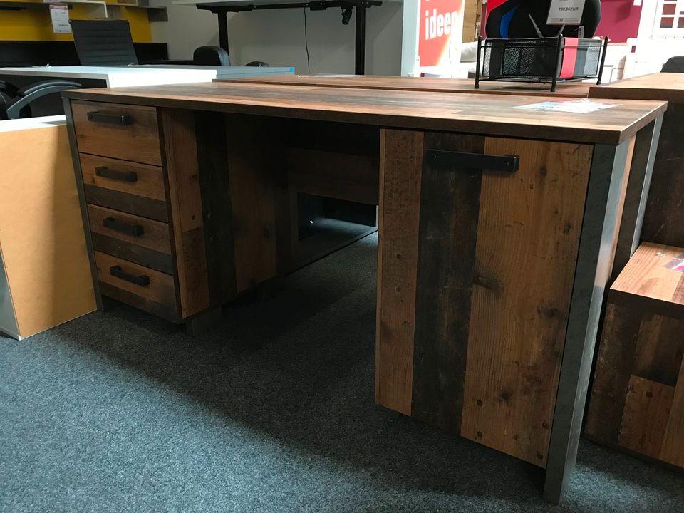 Schreibtisch Clif Old Wood Vintage/Beton 1Tür 4Schub statt319,90€ in Kulmbach