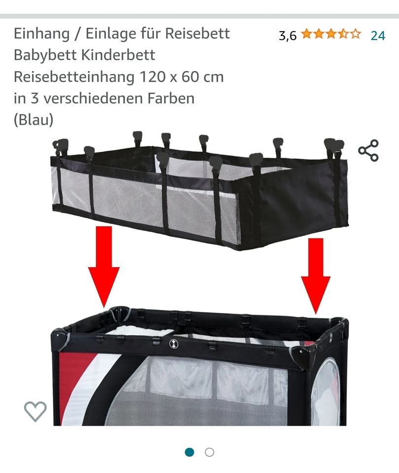 Hauck Kinder-Reisebett 120x60cm bis 15kg mit Einhang + Matratze in Prislich