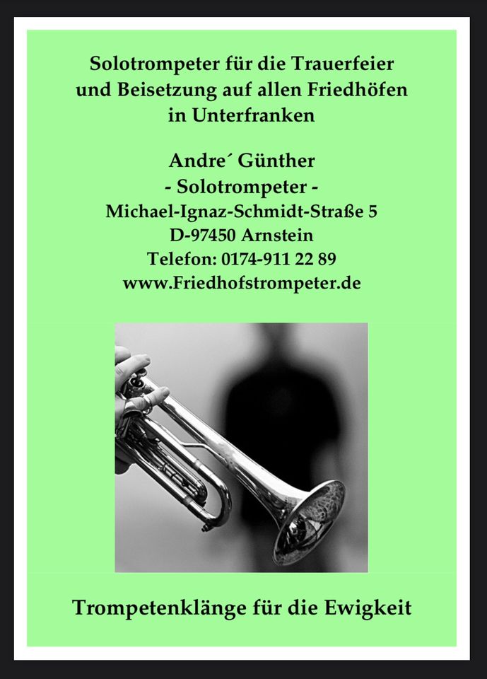 Trompeter für Trauerfeier und Beerdigung in Arnstein