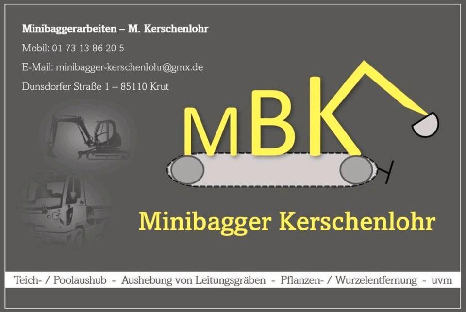 Minibaggerarbeiten. Gartenbau, Minibagger mieten, GalaBau in Kösching