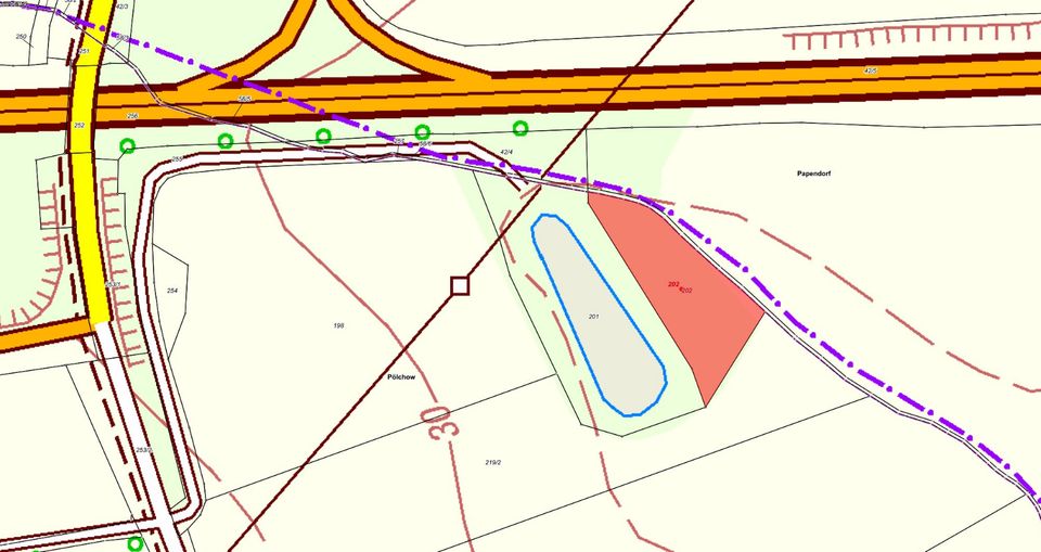 3.700 m² Grünfläche bzw. Landwirtschaftsfläche Autobahn A20 "Abfahrt Rostock-Südstadt" in Rostock