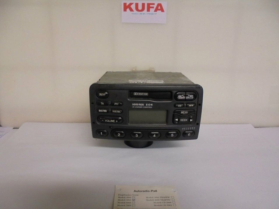 Ford Kassetten Auto Radio 5000RDS EON mit Autoradio-Pass in Harrislee