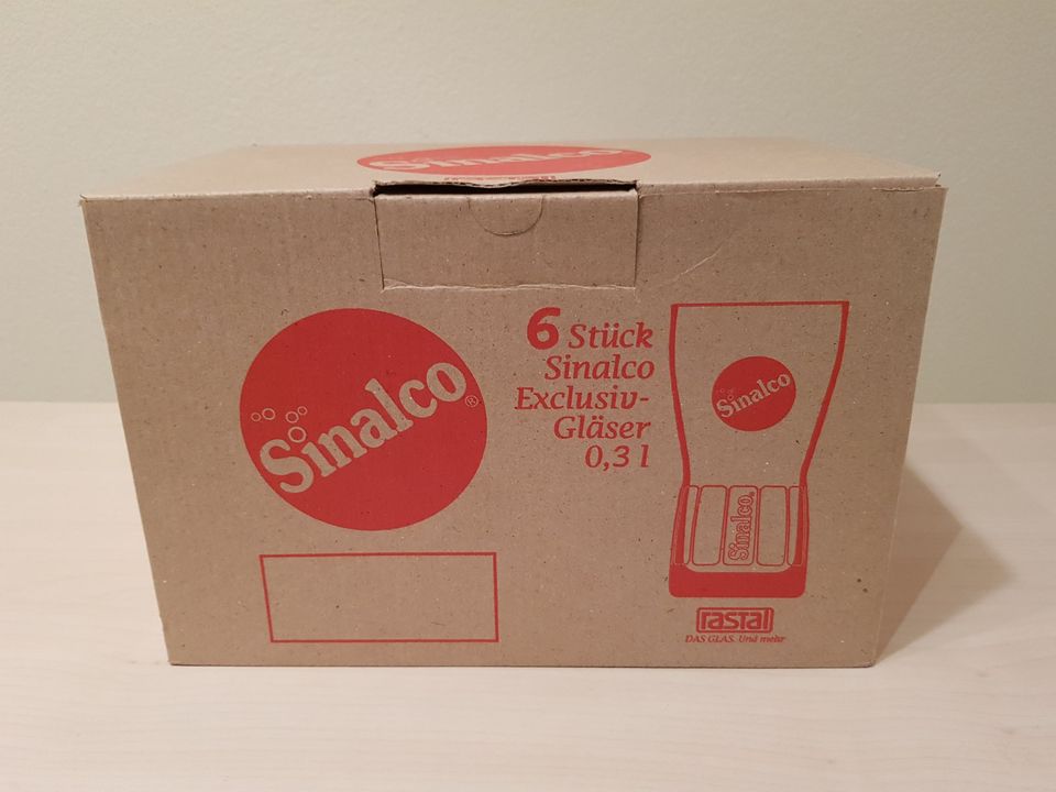 6 Cola Sinalco Gläser 0,3 l orig.Karton, Seltene/Exlusive Edition in Finsing