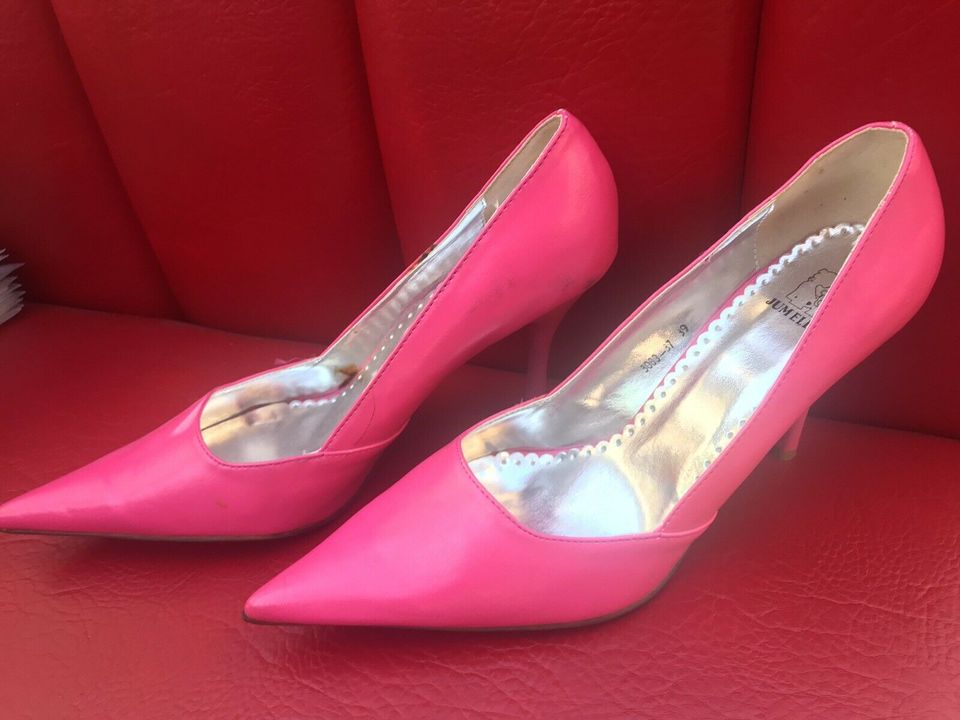 Jum Elles  tolle Leder Barbie Pumps in Pink 39 für  sexy Beine in Meine