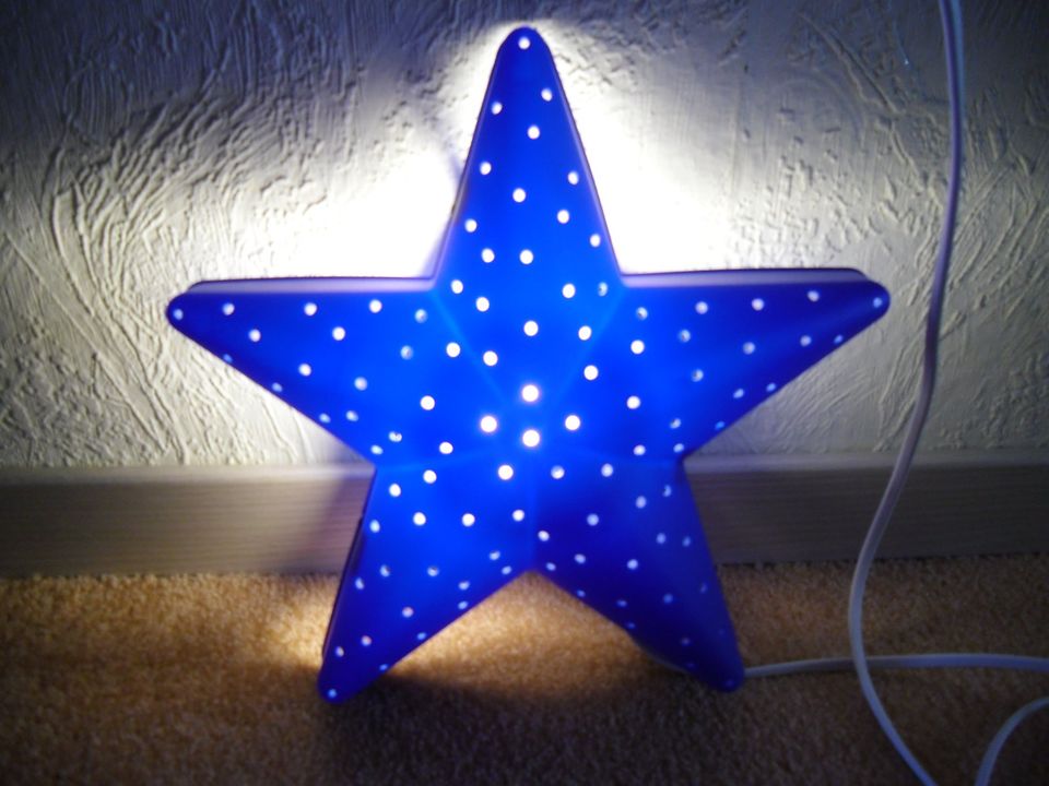 Lampe Leuchte Stern elektrisch Kinderzimmerlampe blau in Wildeck