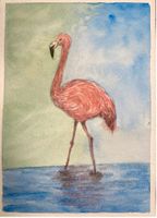 Aquarell Bild Vogel Flamingo 10x15cm Pankow - Prenzlauer Berg Vorschau