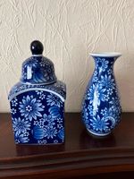 Sehr dekorative kleine Deckelvase + Vase – blau-weiss Bielefeld - Ubbedissen Vorschau