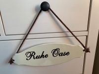 Deko-Schild „Ruhe Oase“ für Balkon/Garten creme/braun Hessen - Kalbach Vorschau